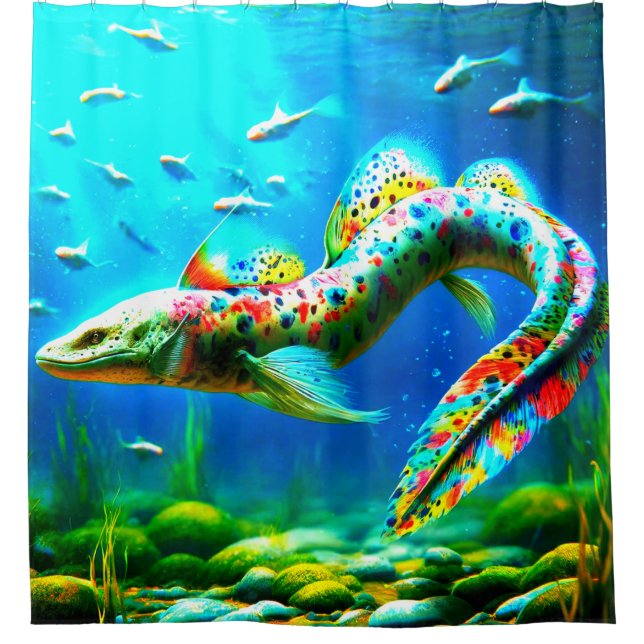 Artsy Eel  Shower Curtain (Front)