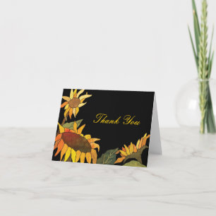 Artsy Elegant Sunflowers Thank You Card