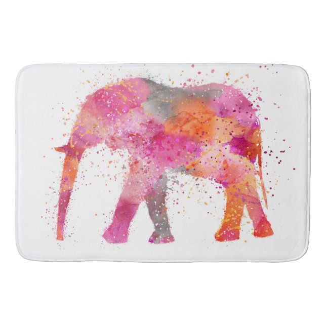 Artsy Elephant Bath Mat (Front)