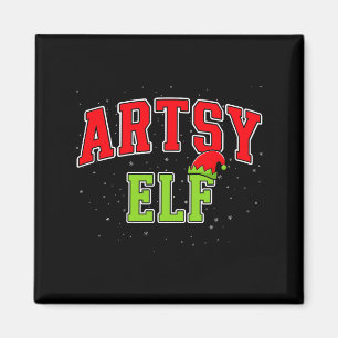 Artsy Elf Christmas Family Matching Group Xmas Act Magnet
