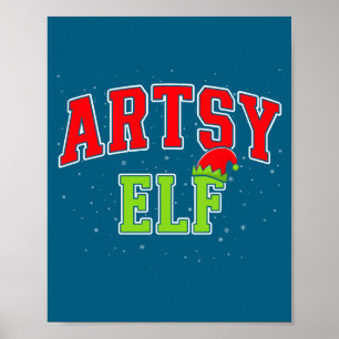 Artsy Elf Christmas Family Matching Group Xmas Act Poster