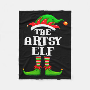 Artsy Elf Matching Family Group Christmas Party Py Fleece Blanket
