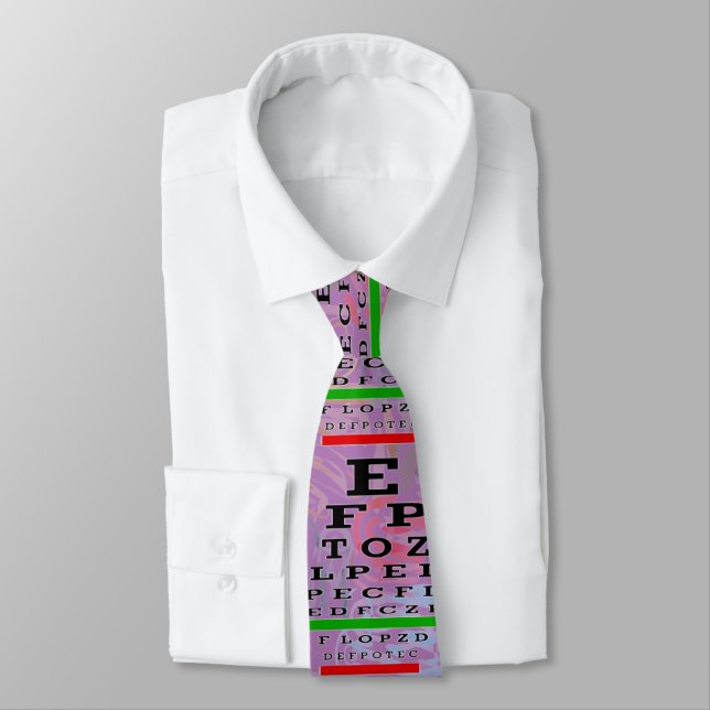 Artsy Eye Chart Optometrist Lavender Tie (Tied)