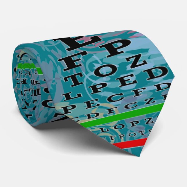 Artsy Eye Chart Optometrist Tie (Rolled)
