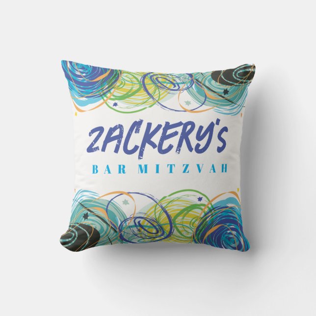 ARTSY FARTSY Bar Bat Mitzvah Party Pillow (Front)