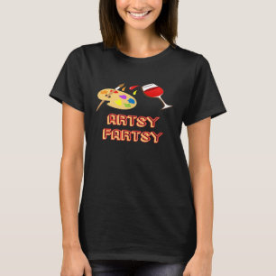 Artsy Fartsy Shirt Funny Wine Glass Paint Palette 