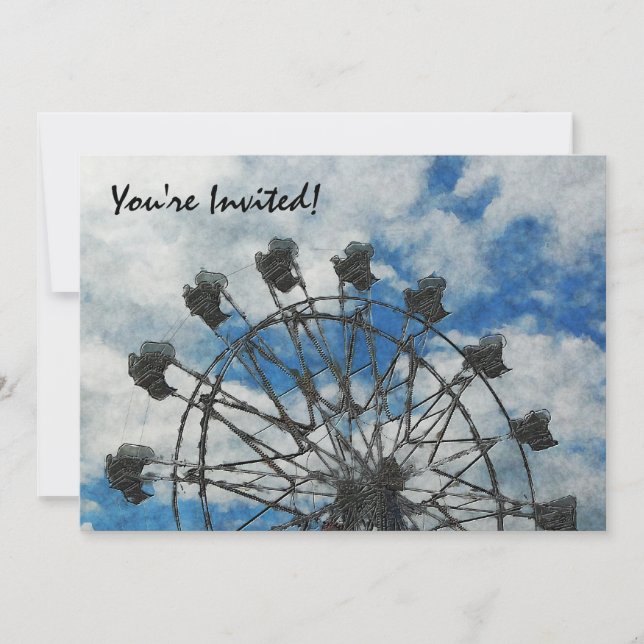 Artsy Ferris Wheel Invitation (Front)