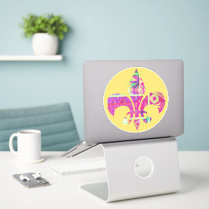 Artsy Fleur De Lis Round Sticker