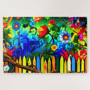 Artsy Flower Design Jigsaw Puzzle