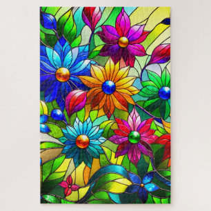 Artsy Flower Design Jigsaw Puzzle