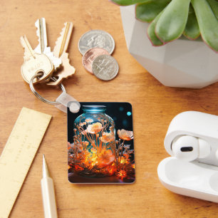 Artsy Flower Jar Key Ring