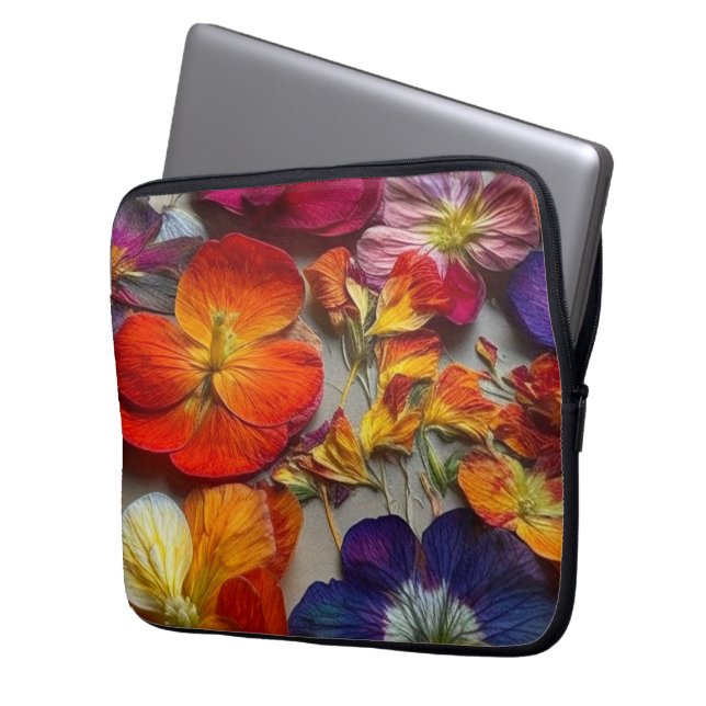 Artsy Flowers Laptop Sleeve (Front Left)