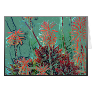 Artsy flowers on a green background