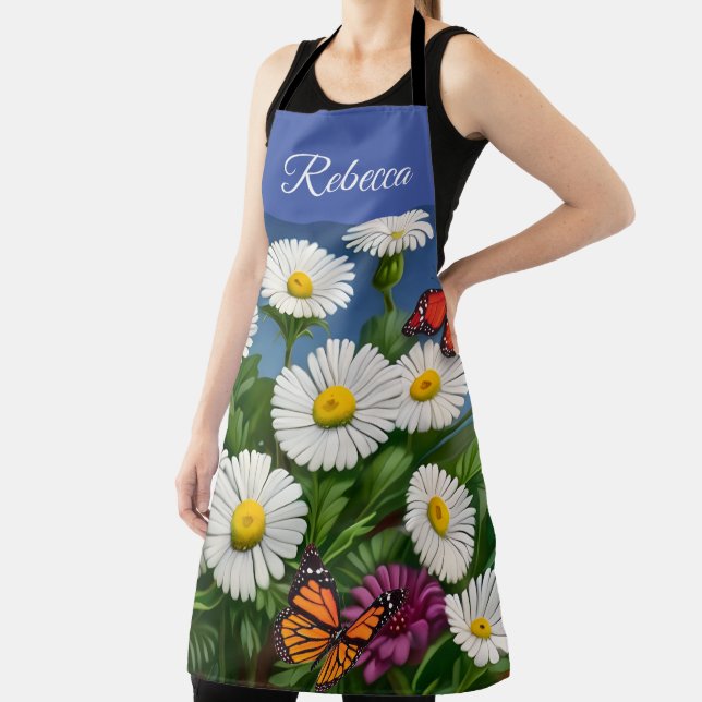 Artsy Fun Daisies And Butterflies Apron (Insitu)