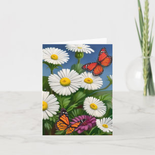 Artsy Fun Daisies And Butterflies Card