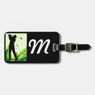 Artsy Golf Player Luggage Tag
