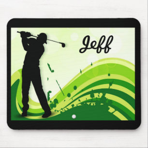 Artsy Golf Player Mouse Pad