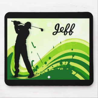 Artsy Golf Player Mouse Pad
