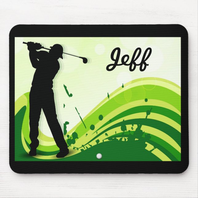Artsy Golf Player Mouse Pad (Front)