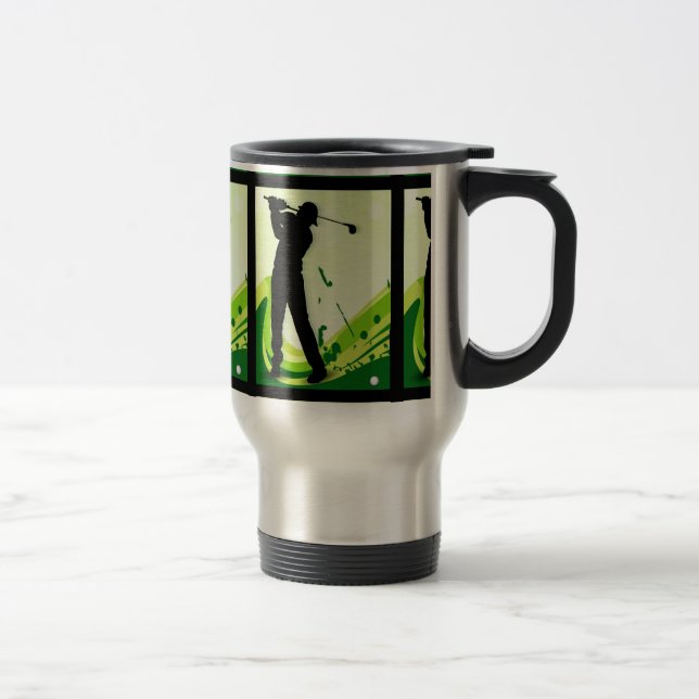 Artsy Golf Player Travel Mug (Right)