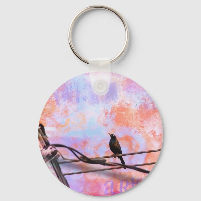 Artsy Grackle Key Ring (Front)