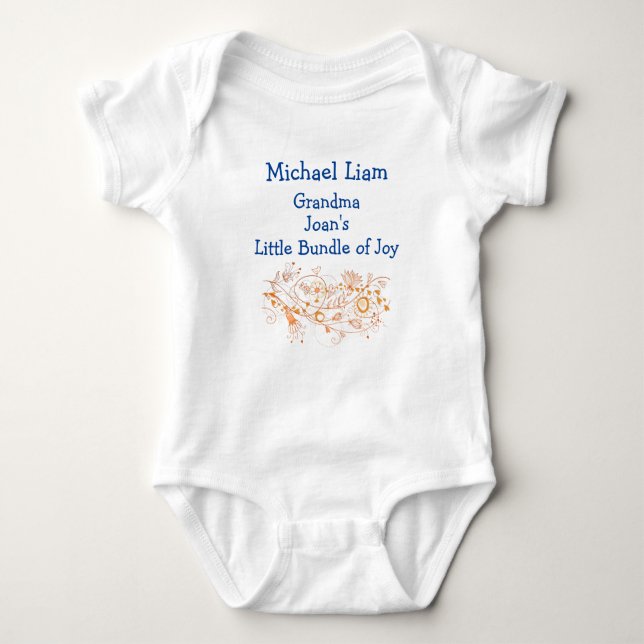 Artsy Grandma's Little Bundle of Joy Personalise Baby Bodysuit (Front)
