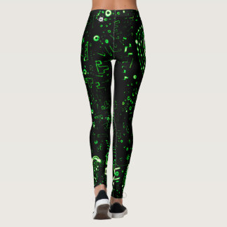 Artsy Green Black Leggings