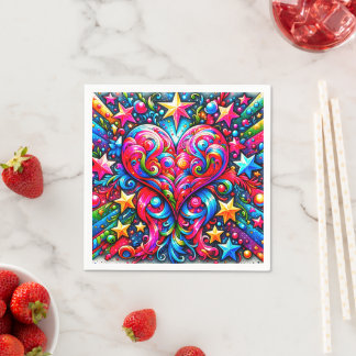 Artsy Heart Design Napkin