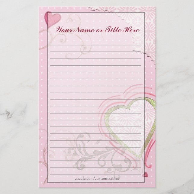 Artsy Heart Stationery (Front)