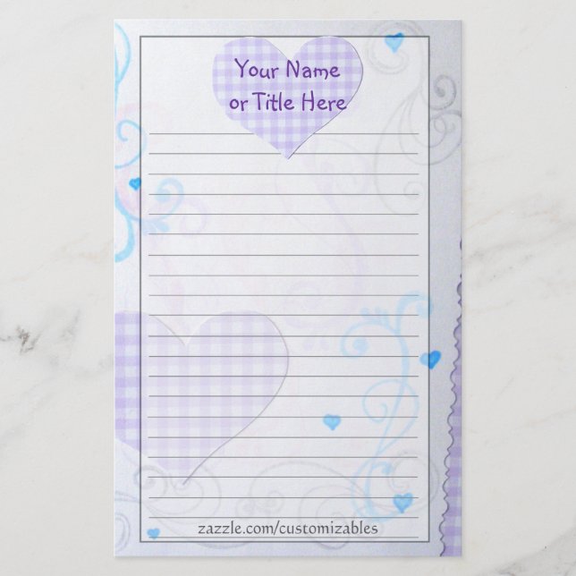 Artsy Heart Stationery (Front)