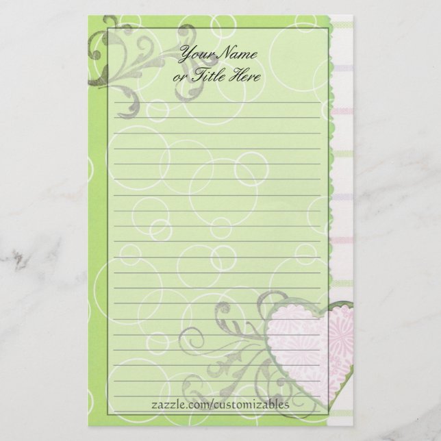 Artsy Heart Stationery (Front)