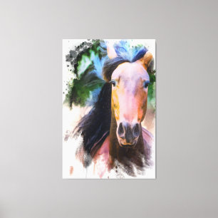 *~* Artsy Horse Equine AR22 Black Mane Canvas Print