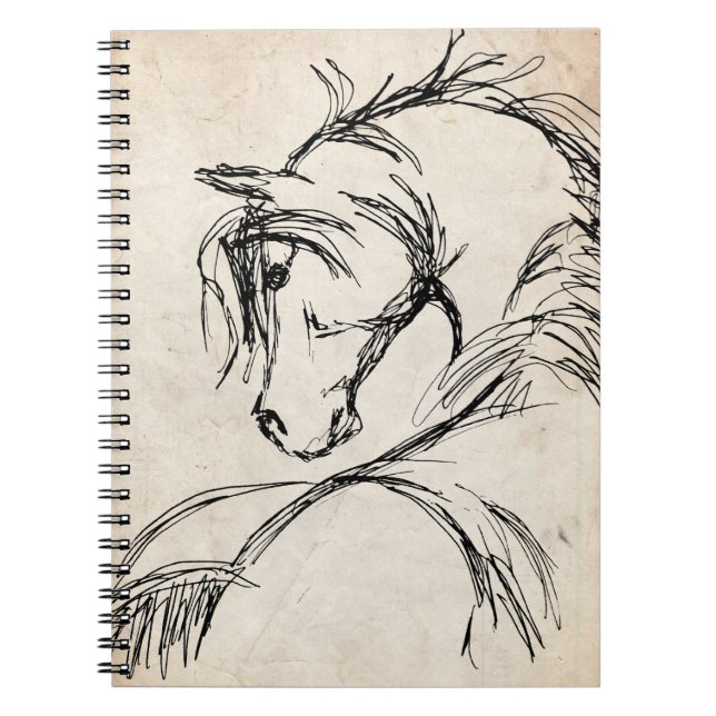 Artsy Horse Head Sketch Notebook (Front)