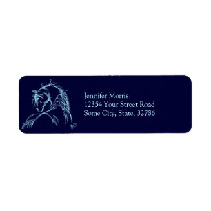 Artsy Horse Head Sketch Return Address Label