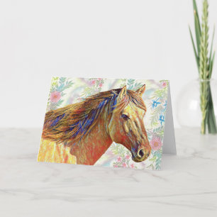 Artsy Horse on Pattern Art Note Card 2