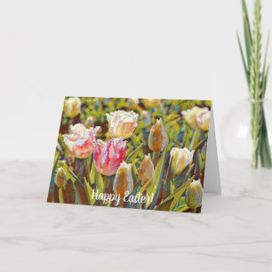 Artsy Impressionist Tulips Easter Card