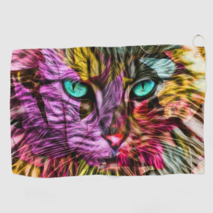 Artsy Kitty Cat Golf Towel