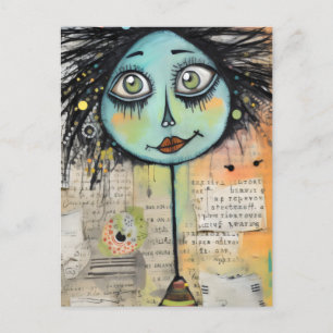 Artsy Ladies 2 Green eyes Postcard