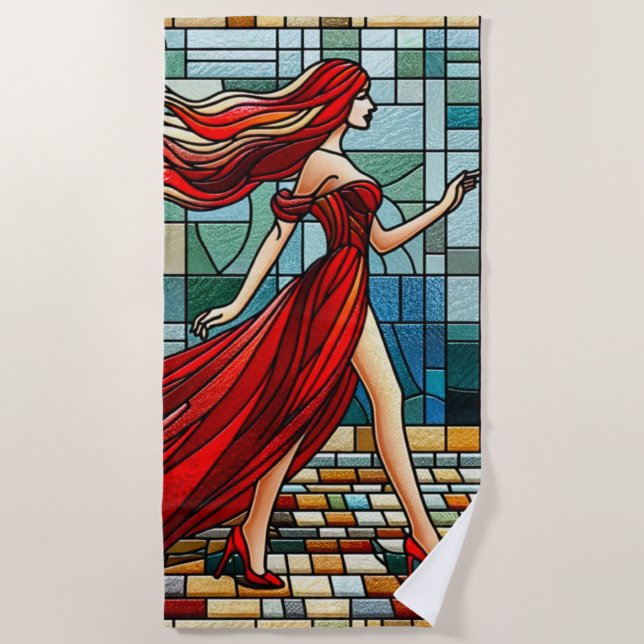 Artsy Lady Beach Towel (Front)