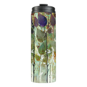 Artsy leafy forest unisex design thermal tumbler