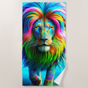 Artsy Lion Beach Towel