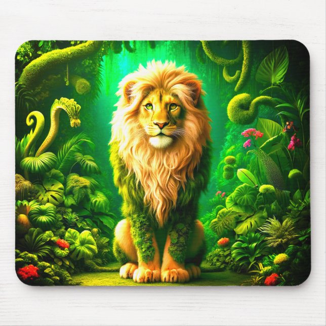 Artsy Lion Mouse Pad (Front)