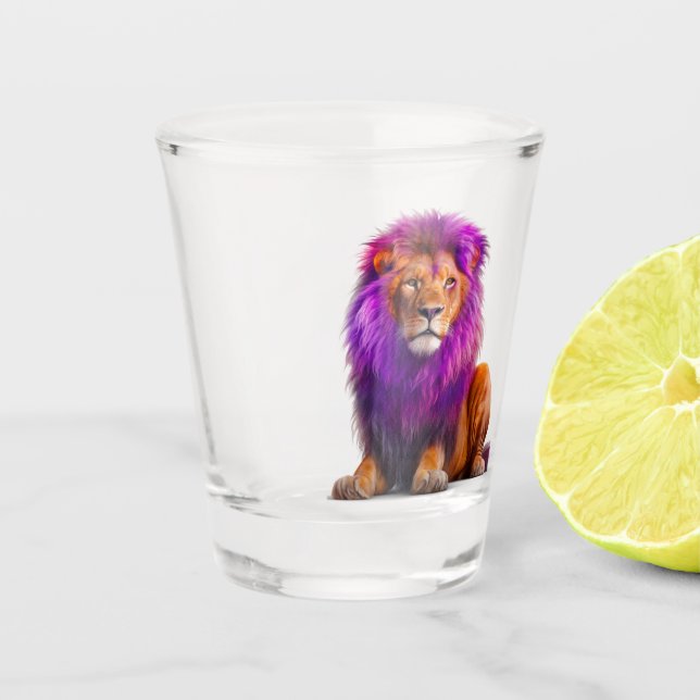 Artsy Lion Shot Glass (Front)