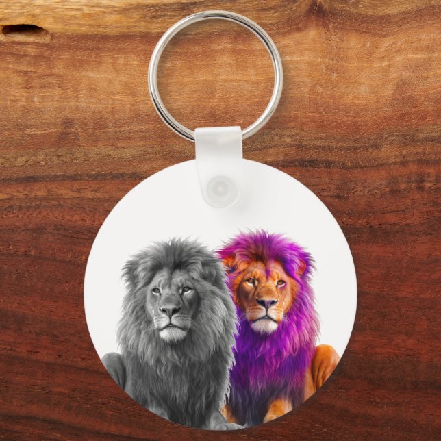 Artsy Lions Key Ring (Back)