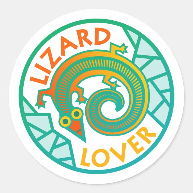 Artsy Lizard Lover  Classic Round Sticker (Front)