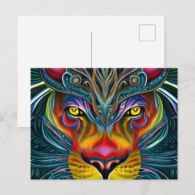 Artsy Magical Fantasy Lion Postcard (Front/Back)