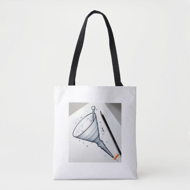 "Artsy Marketing Funnel Tote Bag: 5-Step Ink & Wat Bag (Front)