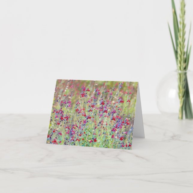 Artsy Meadow Wild Flowers Art Note Card (Front)