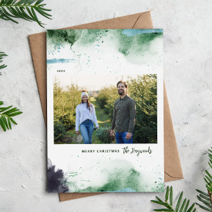 Artsy Merry Christmas Photo Holiday Card