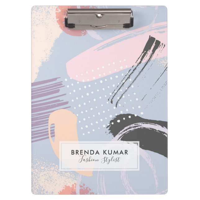 Artsy moden brushstrokes composition clipboard (Front)